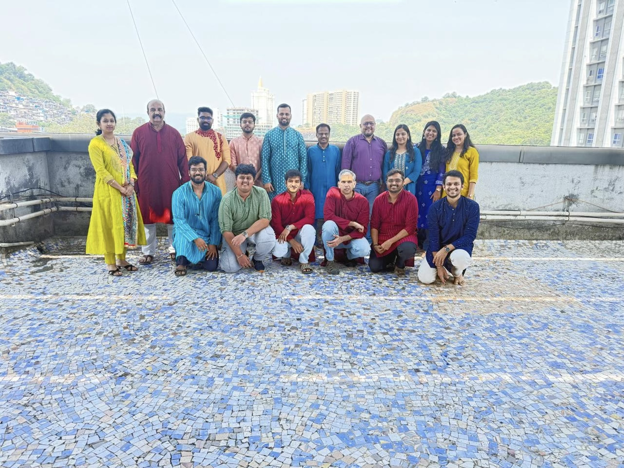 Festive celebrations on office terrace